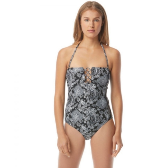 MICHAEL Michael Kors Bandeau Paisley Swimsuit - Picture 3 of 16